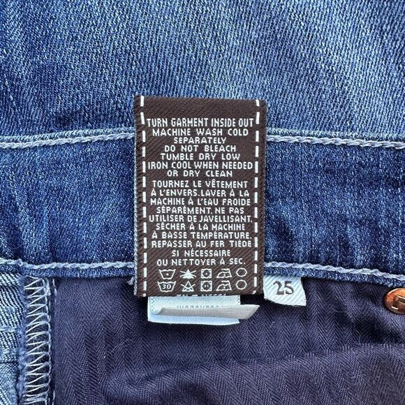 7 For All Mankind Jeans - Bootcut Size 25 Blue Denim Stretch Excellent Condition - Picture 5 of 5